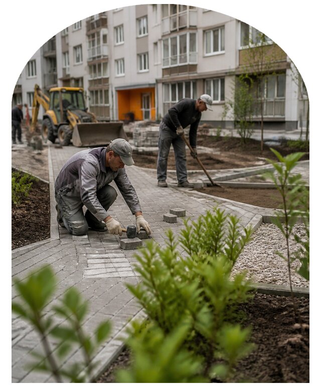 Благоустройство двора многоквартирного дома в Кушве